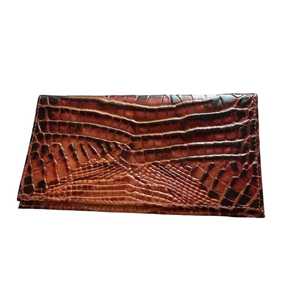 Brahmin Pecan Walnut Crocodile Leather Crossbody Purse - Picture 4 of 12